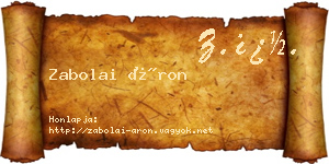 Zabolai Áron névjegykártya